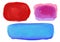 Watercolor blobs or blotches background, dark painted Christmas red blot and dark blue purple and pink blotch or color splash desi