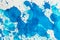 Watercolor blue abstract splashes background