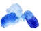 Watercolor blue blot and splash