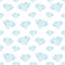 Watercolor blue brilliants seamless pattern on white background