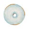 Watercolor blue donut isolated on white background
