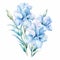 Watercolor Blue Iris Illustration: Elegant And Delicate Floral Artwork