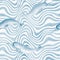Watercolor blue narwhals wavy stripes seamless pattern background