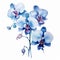 Watercolor Blue Orchids: Delicate Realism Illustration On White Background