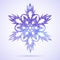 Watercolor blue painted Christmas snowflake