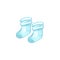 Watercolor blue pair socks. Baby boy shower