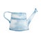 Watercolor blue watering can for easter