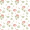 Watercolor botanical illustration. Botany seamless pattern with wild roses. Floral blossom. Perfect for packing, wrapping paper,