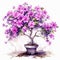 Watercolor Bougainvillea Illustration In Majestic Violet Style