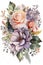 Watercolor Bouquet of Flowers on white background. Generative AI