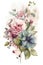 Watercolor Bouquet of Flowers on white background. Generative AI