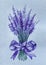 Watercolor bouquet lavender flowers illustration on isolated.