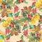 Watercolor bouquet leaves with flowers. Floral seamless pattern for design.