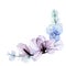 Watercolor bouquet with transparent magnolia flowers and eucalyptus leaves. flower arrangement decoration for weddings, cards, inv
