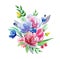 Watercolor bouquet vector clip art. Summer floral
