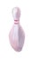 Watercolor bowling pin with red stripes, isolated on white