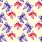 Watercolor bows. Seamless pattern for fabrics, paper, wallpaper