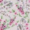 Watercolor branch cherry and peach on a lime gray background. Seamless pattern.