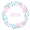 Watercolor branches wreath colorful element