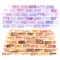 Watercolor Brick wall on white background texture. Violet and brown Bricks