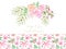 Watercolor Bridal illustration rose pastel pink Botanical leaves collection Set of ribbon garden and abstract lelements
