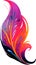 Watercolor bright feather in neon colors. Bright feather of a firebird or peacock.GENERATED AI