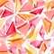 Watercolor Bright Pink Fragments Geometric Seamless Pattern