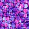 Watercolor bright spot blob seamless pattern. Violet, blue and pink color on dark background. Art brush abstract