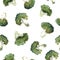 Watercolor broccoli vector pattern