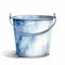 Watercolor Bucket Illustration With Silver And Indigo Background