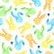 Watercolor bunny seamless pattern. Easter holidays. For design, card, print or background