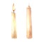 Watercolor burning and extinguished white end red wax candles. Hand drawn illustration isolated