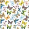 Watercolor butterfly pattern