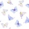 Watercolor butterfly seamless pattern