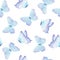 Watercolor butterfly seamless pattern hand drawn