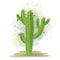 Watercolor cactus blooming