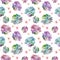 Watercolor cactus seamless pattern. Artwork hand-drawn painted