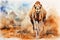 watercolor Camel Watercolor realistic camel desert