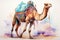 watercolor Camel Watercolor realistic camel desert