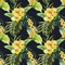 Watercolor canna flowers pattern