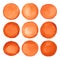 Watercolor carroty orange circles set