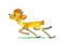 Watercolor cartoon illustration of cute sport Llama