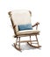 Watercolor cartoon wooden rocking chair with knitted pillow