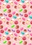 Watercolor champagne strawberry chocolate cupcake background pattern texture