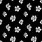 Watercolor cherry blossom flower seamless pattern. Sakura beautiful spring floral template. Greyscale illustration on black