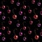 Watercolor cherry dark seamless pattern