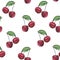 Watercolor cherry pattern