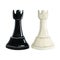 Watercolor chess rooks pieces black and white illustration isolated on white. Realistic figurines for Chess day