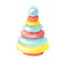 Watercolor children's pyramid.Colorful educational toy.Isolated image on a white background.Watercolour Illustration