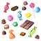 Watercolor chocolate candies